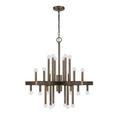 Brown Candle Style Multi Light Metal Dimmable Chandelier