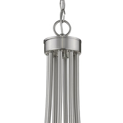 Silver Candle Style Eight Light Metal Dimmable Chandelier