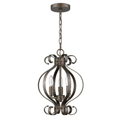 Black Candle Style Three Light Metal Dimmable Chandelier