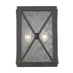 Burnished Bronze Criss Cross Water Glass Outdoor Light - Homeroots