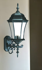 Matte Black Ornamental Carousel Lantern Wall Light