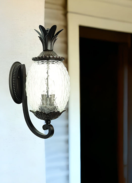 Antique Bronze Pineapple Wall Light - Homeroots