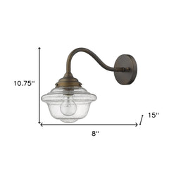 Burnished Bronze Vintage Schoolhouse Outdoor Wall Light