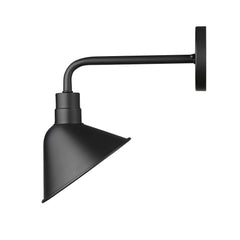 Wide Shade Matte Black LED Wall Light