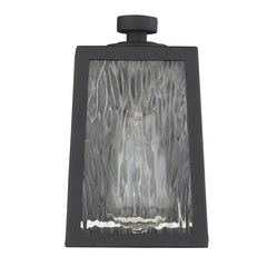 Matte Black glass panels Outdoor Wall Light