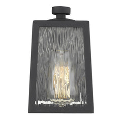 Matte Black glass panels Outdoor Wall Light