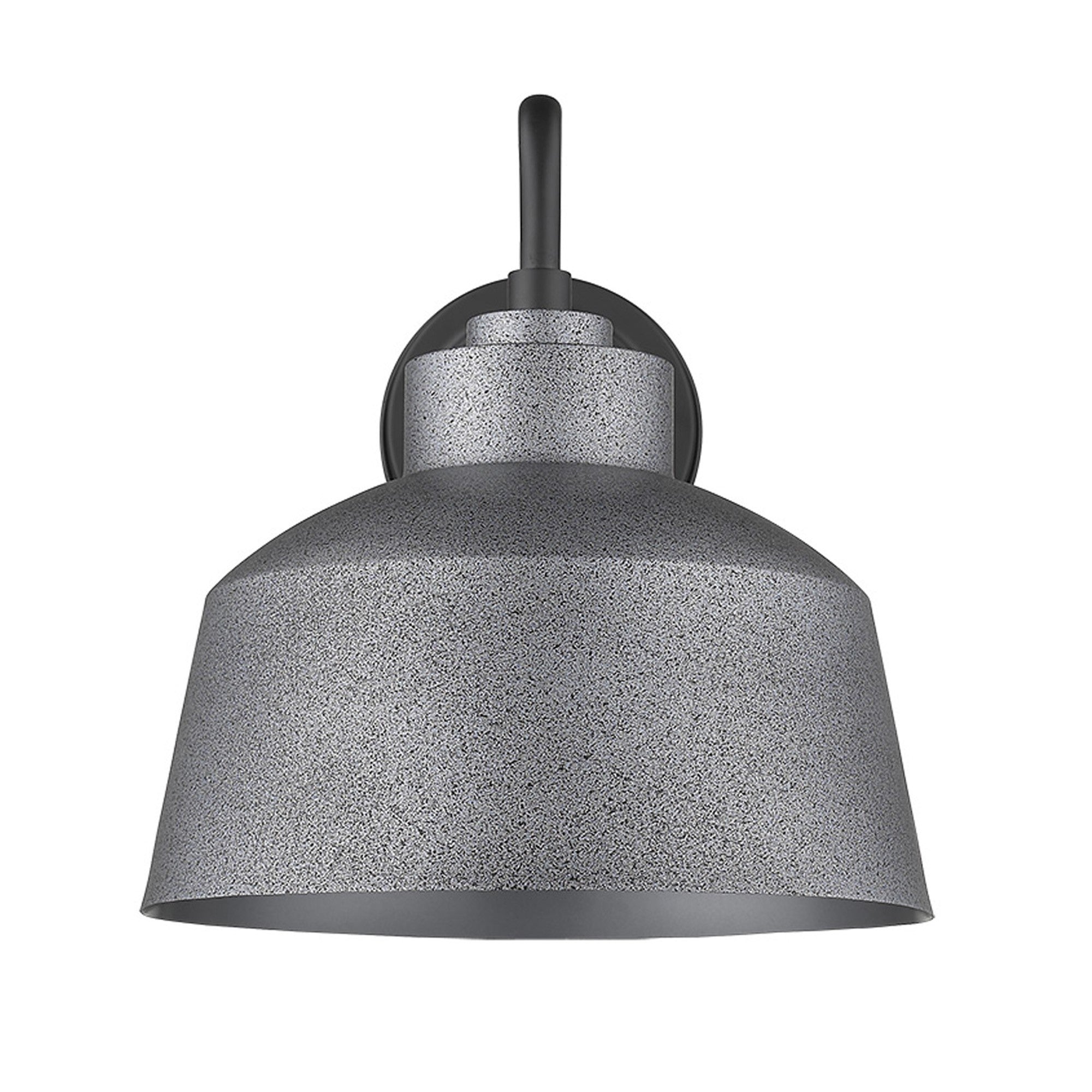 Pebbled Gray Bowl Shape Outdoor Wall Light