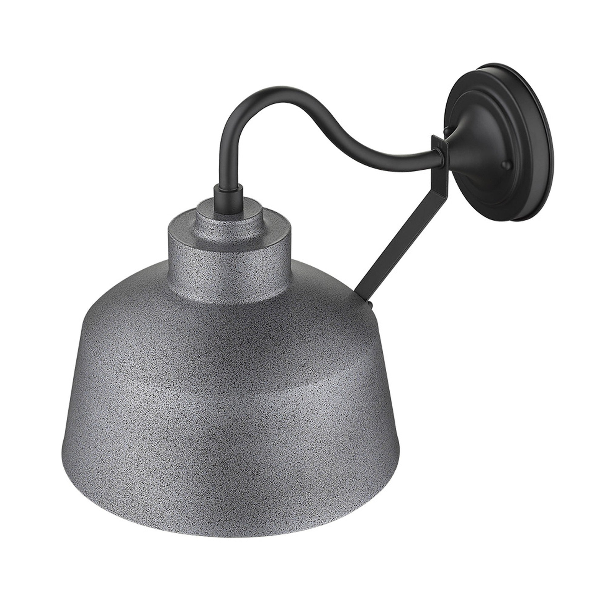 Pebbled Gray Bowl Shape Outdoor Wall Light