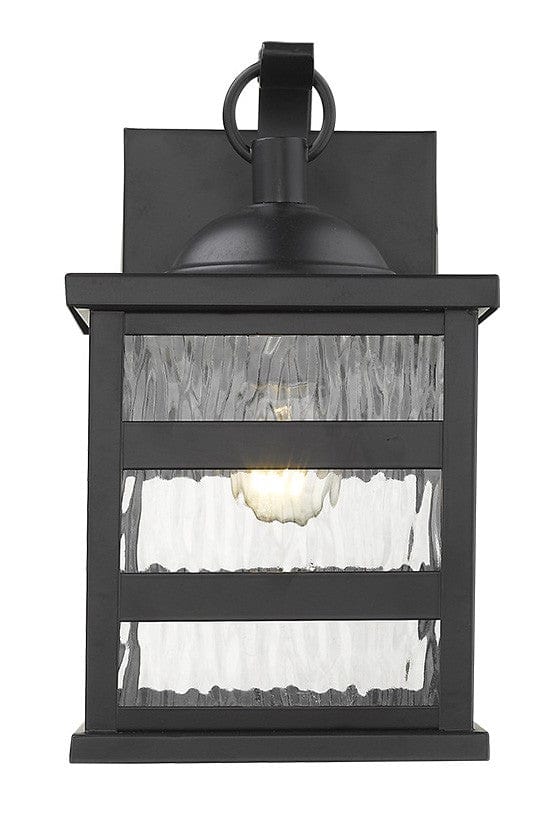 Glass panel Matte Black Outdoor Hanging Light - Homeroots