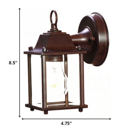 Dark Brown Hanging Glass Lantern Wall Light - Homeroots