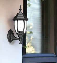 Matte Black Globe Lantern Wall Light