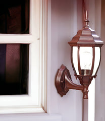 Dark Brown Globe Lantern Wall Light