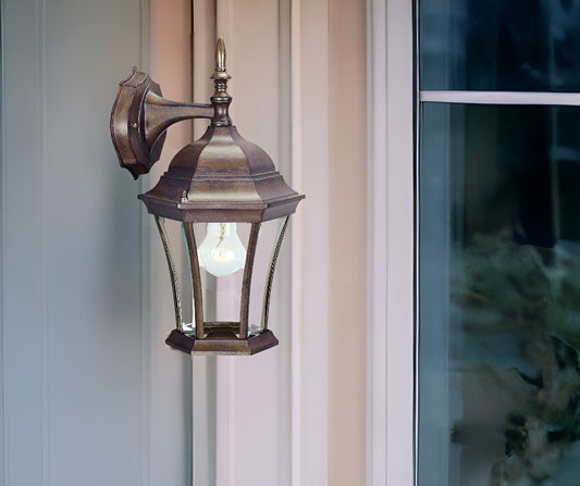 Dark Brown Hanging Carousel Lantern Wall Light