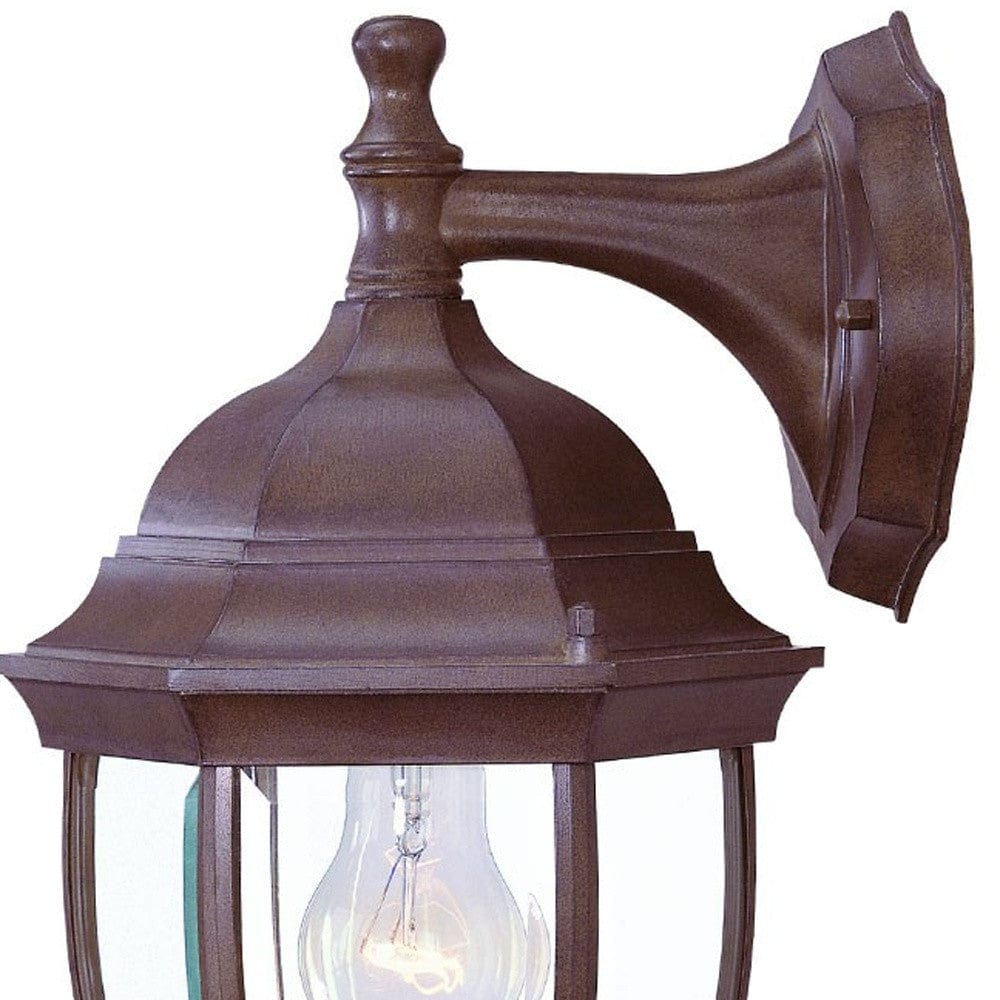 Dark Brown Wide Hanging Lantern Wall Light - Homeroots