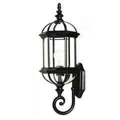 Matte Black Cylindrical Lantern Wall Light