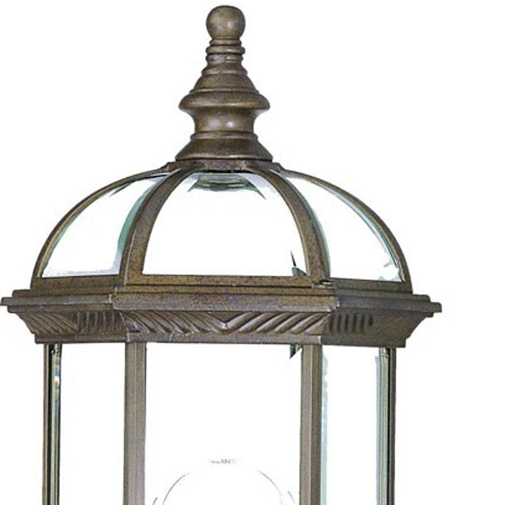 Antique Brown Cylindrical Lantern Wall Light