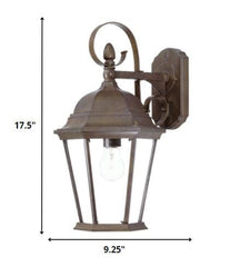 XL Dark Brown Swing Arm Hanging Lantern Wall Light