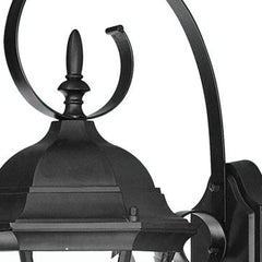 Matte Black Swing Arm Lantern Wall Light - Homeroots