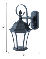 Matte Black Swing Arm Hanging Lantern Wall Light