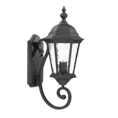 One Light Matte Black Carousel Lantern Wall Light