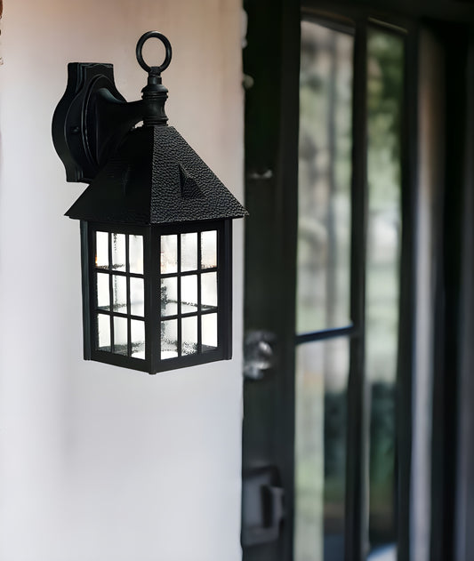 Matte Black House Shaped Wall Light