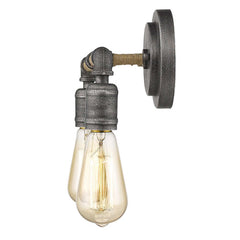 Two Light Industrial Textured Gray Wall Light - Homeroots