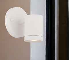 White LED One Light Outdoor Can Shape Wall Sconce