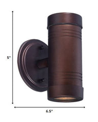 Two Light Bronze Cylinder Wall Light