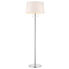 59" Chrome Traditional Shaped Floor Lamp With White Empire Shade - Homeroots