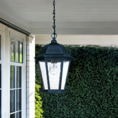 Matte Black Domed Lantern Hanging Light