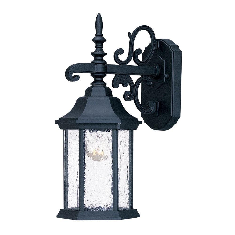 Narrow Matte Black Domed Hanging Lantern Wall Light