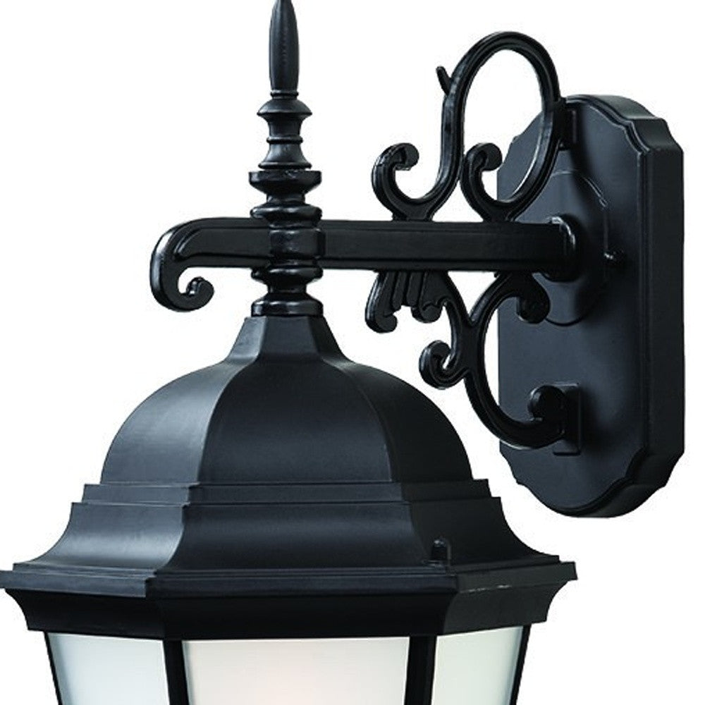 Matte Black Domed Hanging Lantern Wall Light