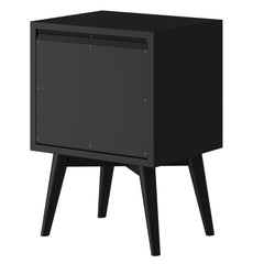 26" Black Two Drawer Solid Wood Nightstand