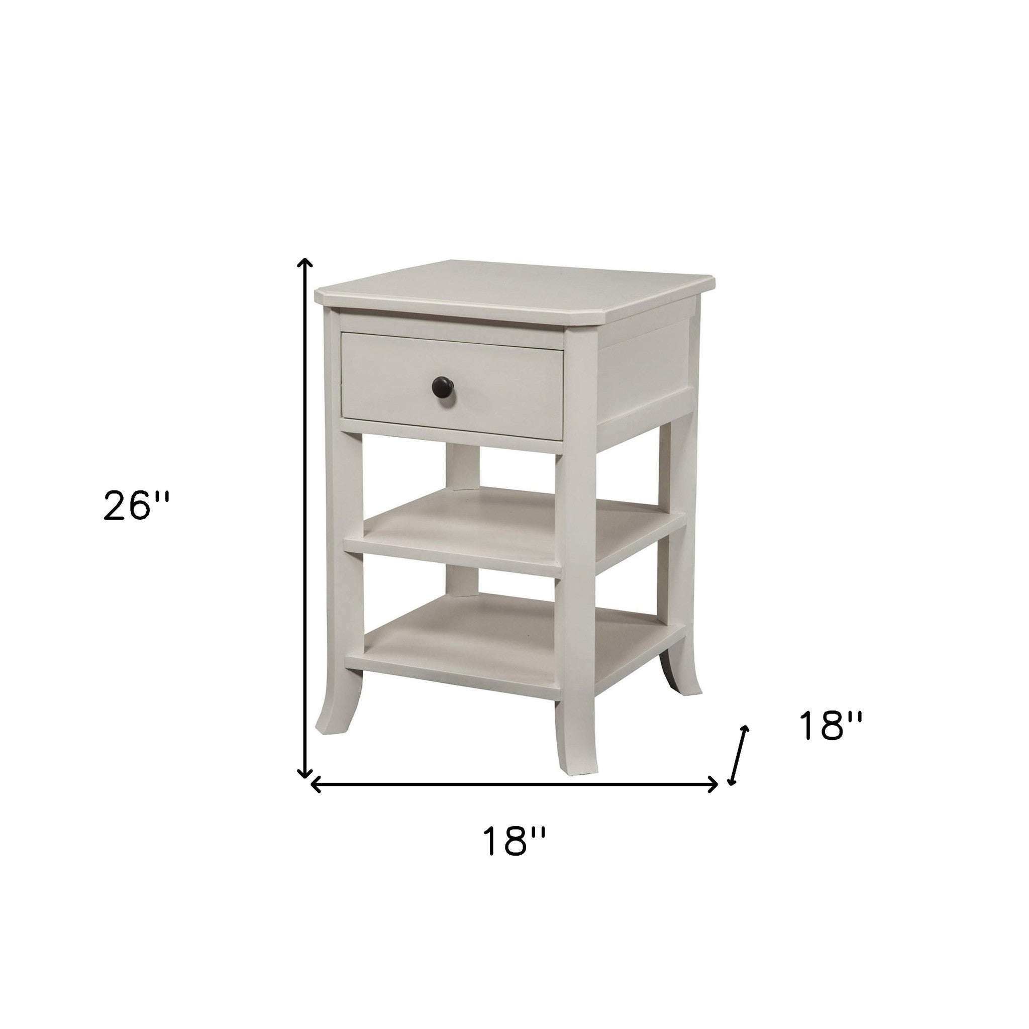 Mahogany White One Drawer Flair Nightstand