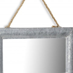 9" Silver Metal Framed Accent Mirror