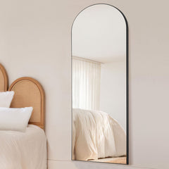 Arched Black Standing Mirror