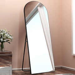 Arched Black Standing Mirror