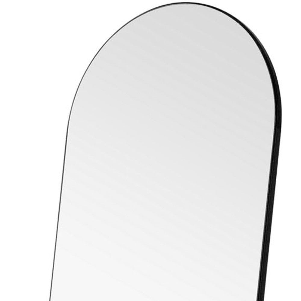 Arched Black Standing Mirror