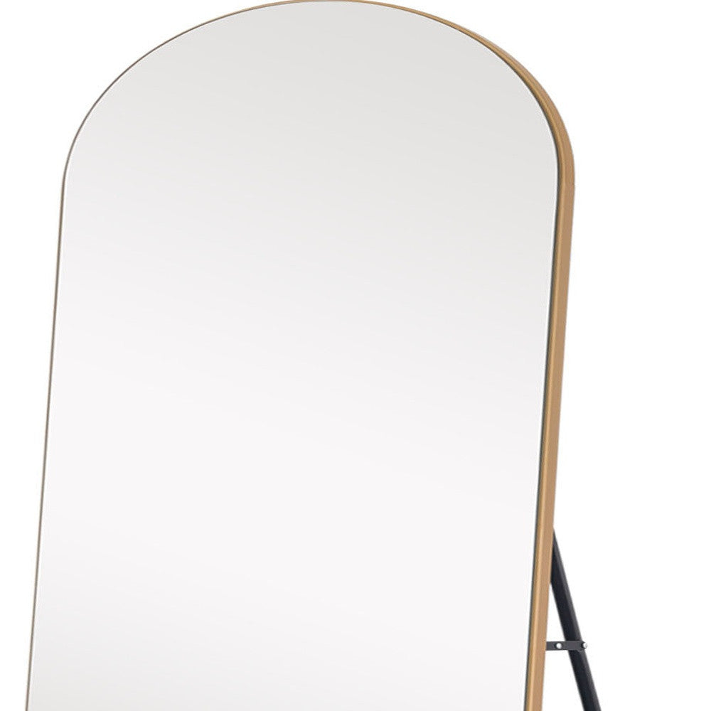 71" Gold Arch Wood Framed Full Length Standing Mirror