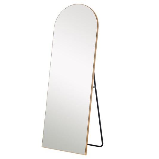 Narrow Gold Arched Wooden Mirror