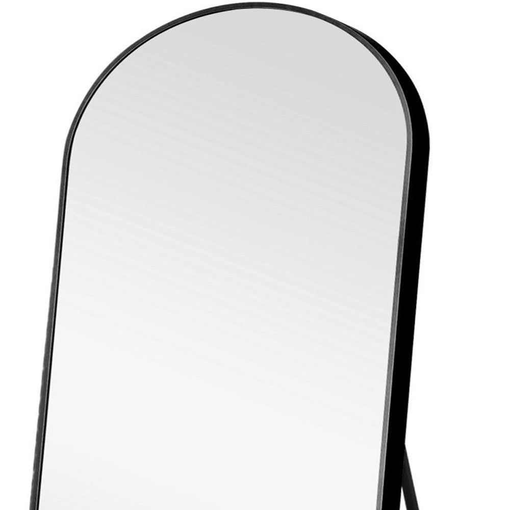 Petite Black Arched Full-length Standing Mirror