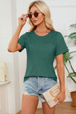 Ruched Round Neck Short Sleeve T-Shirt Trendsi