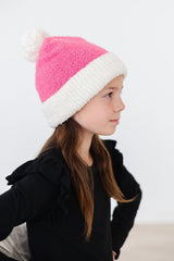 Bright Pink/Coconut Cozy Pom Beanie