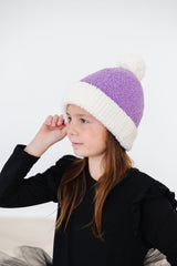 Lilac/Coconut Cozy Pom Beanie