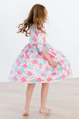 Petal Perfection 3/4 Sleeve Pocket Twirl Dress