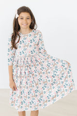 Cheetah Girl 3/4 Sleeve Pocket Twirl Dress - Mila & Rose ®