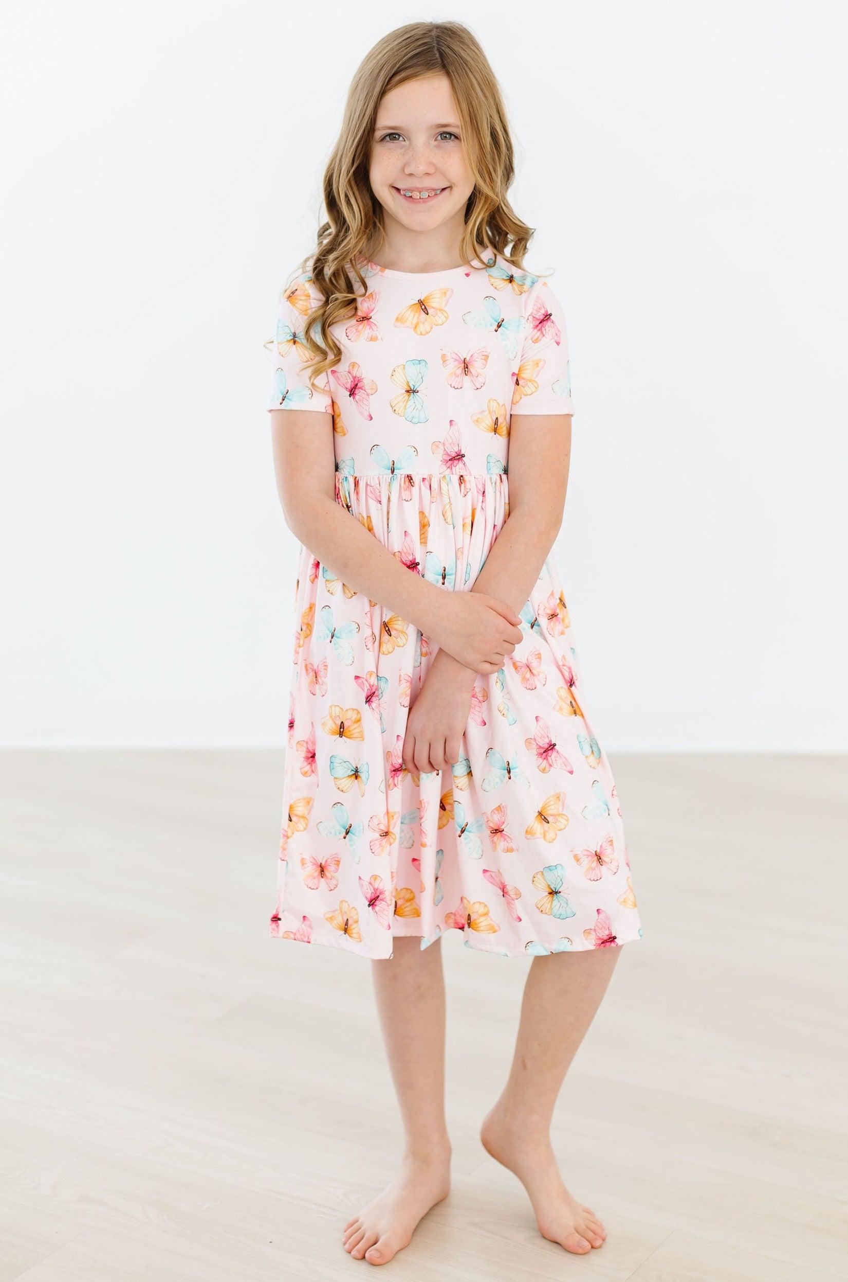 Butterfly Kisses S/S Pocket Twirl Dress - Mila & Rose ®