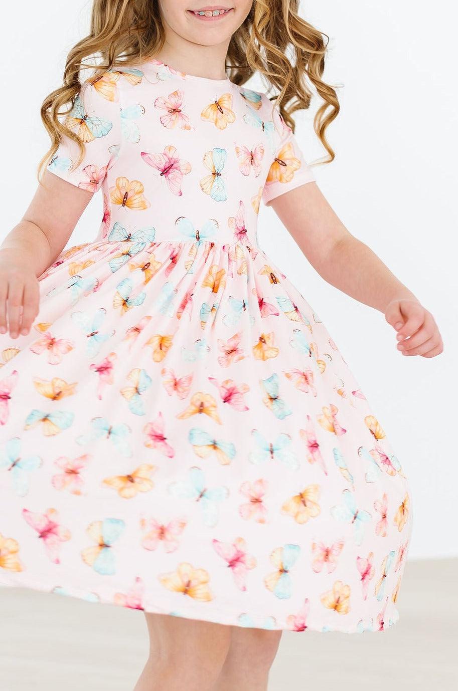 Butterfly Kisses S/S Pocket Twirl Dress - Mila & Rose ®