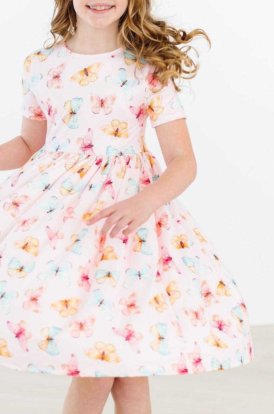 Butterfly Kisses S/S Pocket Twirl Dress - Mila & Rose ®