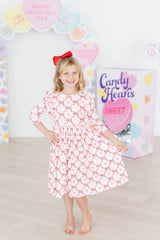 Lovebug 3/4 Sleeve Ruffle Twirl Dress